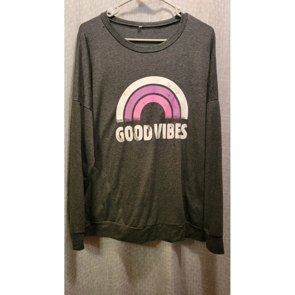 Basic Grey‎ Long Sleeve Top Sweatshirt Size S